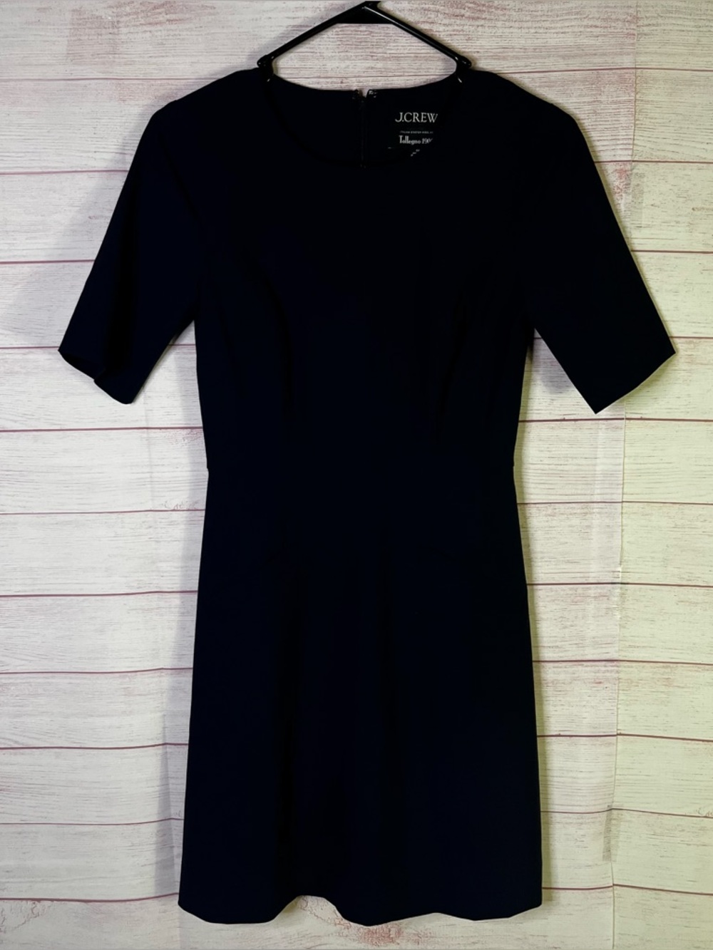 J.Crew Navy Blue Italian Stretch Wool by TOLLEGNO 1900 Dress Size 00